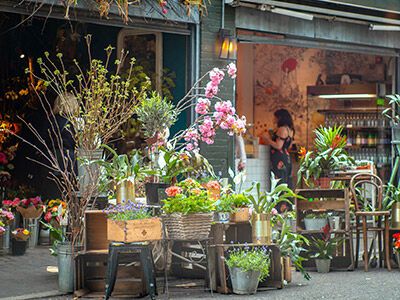 Vente commerce fleurs, fleuriste