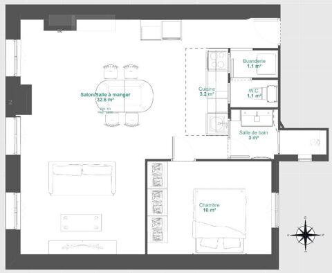  Appartement � louer 2 pi�ces 