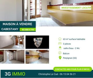  Maison � vendre 3 pi�ces 63 m�