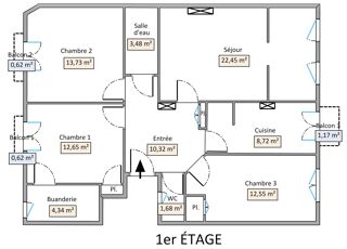  Appartement � vendre 4 pi�ces 90 m�