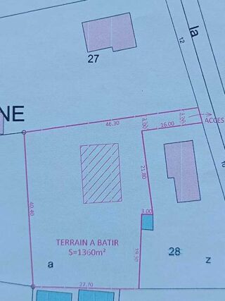  Terrain � vendre 1360 m�