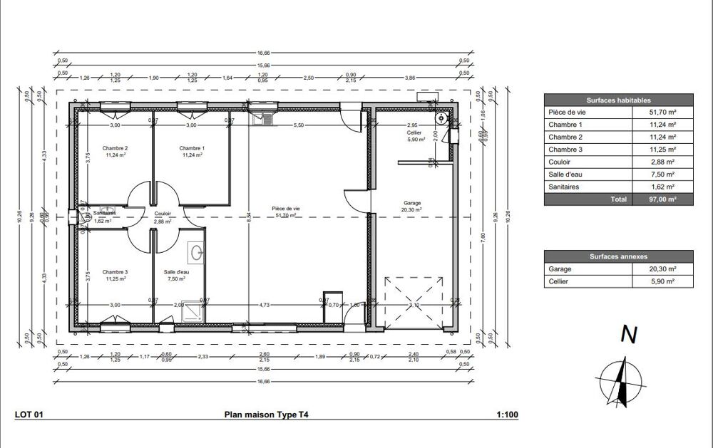 Maison 4 pièces