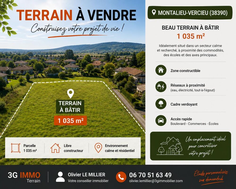 Vente Terrain Terrain constructible Montalieu-vercieu