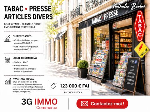 Vente fonds de commerce Tabac-Presse-FDJ &agrave; Sermaize-les-bains 123000 51250 Sermaize-les-bains