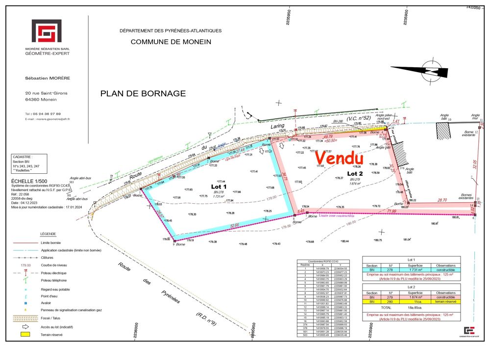 Vente Terrain Terrain constructible Monein