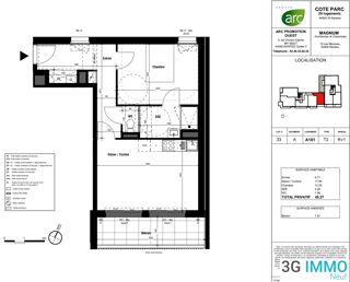  Appartement � vendre 2 pi�ces 45 m�