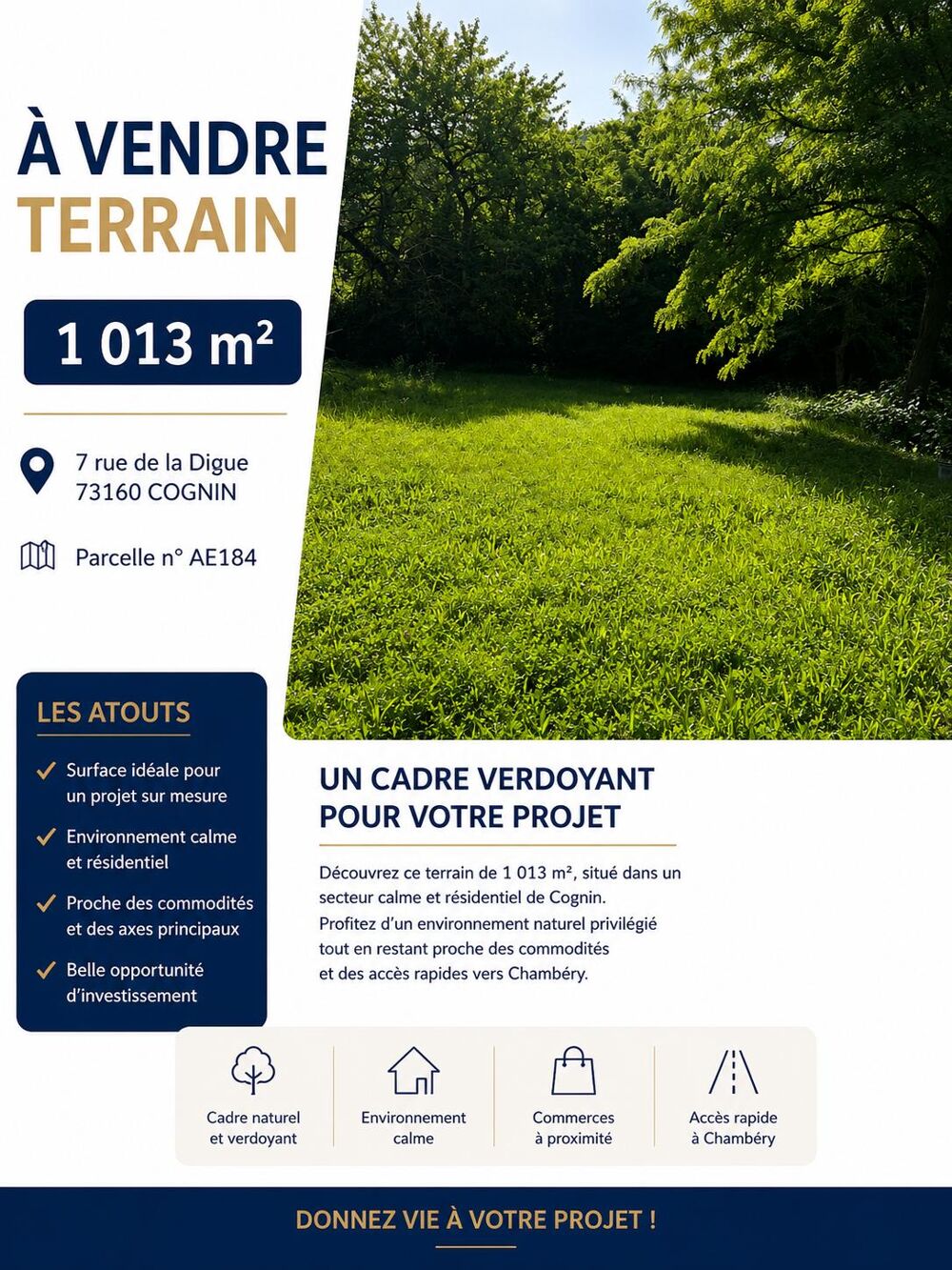 Vente Terrain Terrain constructible Cognin