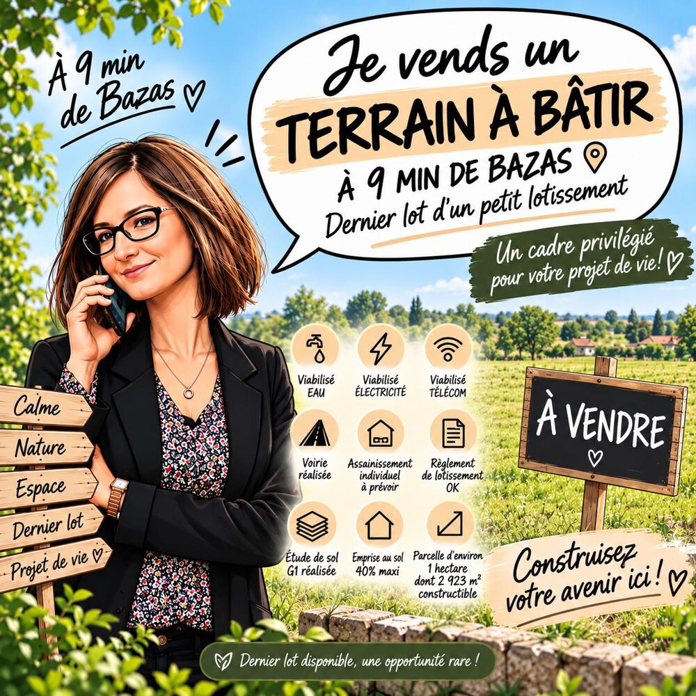 Vente Terrain Terrain constructible Pompéjac