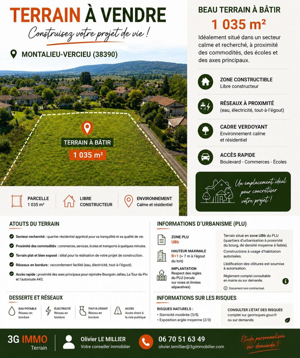 Vente Terrain Terrain constructible Montalieu-vercieu