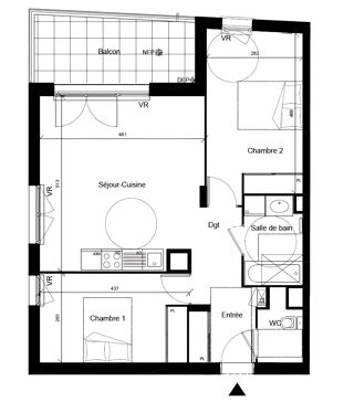  Appartement � vendre 3 pi�ces 63 m�