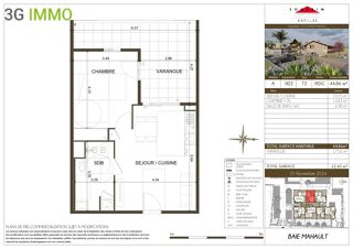  Appartement � vendre 2 pi�ces 45 m�