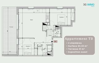  Appartement � vendre 3 pi�ces 64 m�