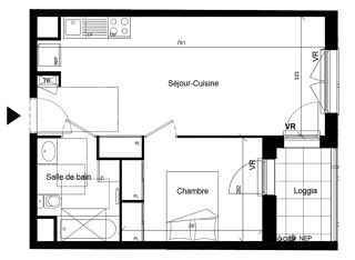  Appartement  vendre 2 pices 41 m