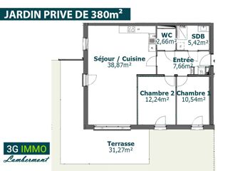  Appartement  vendre 3 pices 77 m