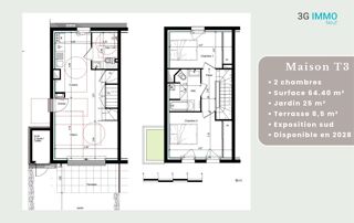  Maison à vendre 3 pièces 64 m²