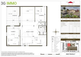  Appartement � vendre 3 pi�ces 65 m�