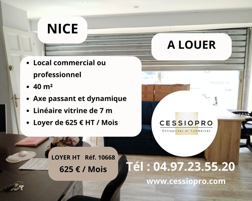   A LOUER EN EXCLUSIVITE   LOCAL  PROFESSIONNEL   NICE   BOULEVARD DE LA MADELEINE 
