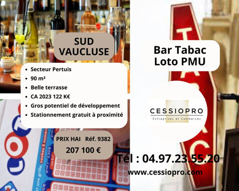 Bar Tabac Loto PMU + Terrasse. Sud Vaucluse 207100 84120 Pertuis