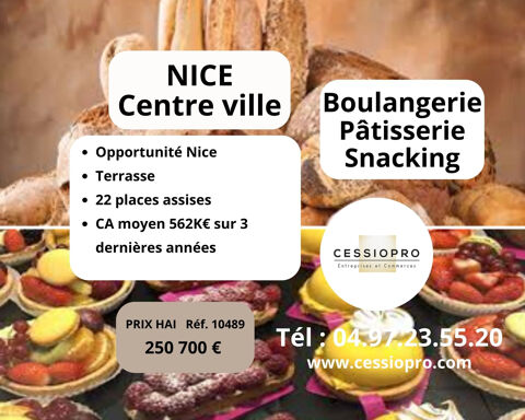 OPPORTUNITÉ-  NICE   BOULANGERIE PÂTISSERIE SNACKING AVEC TERRASSE 250700 06000 Nice