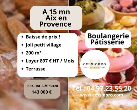 BOULANGERIE P&Acirc;TISSERIE FINE DANS UN JOLI PETIT VILLAGE A 15min D'AIX EN PROVENCE BAISSE DE PRIX !! 143000 13410 Lambesc