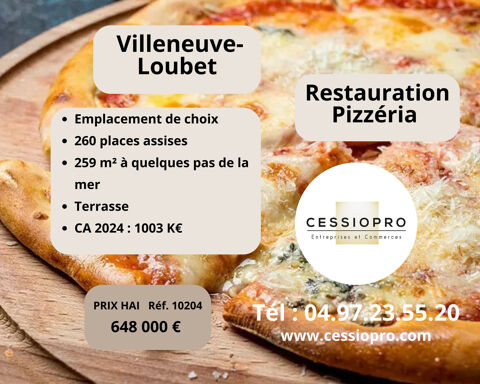 Restaurant-Pizzeria emplacement de choix 1 M  CA à Villeneuve-Loubet 648000 06270 Villeneuve loubet