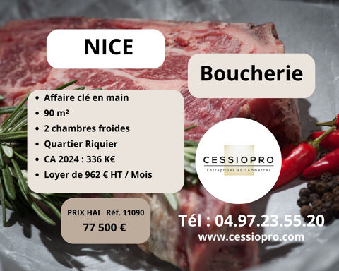 Boucherie avec &eacute;quipement complet   336 000 € de CA   Quartier Riquier, Nice 77500 06300 Nice