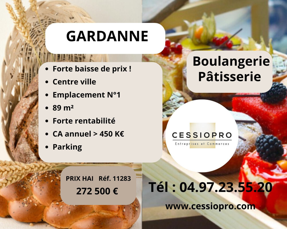   FORTE BAISSE DE PRIX ! À VENDRE - BOULANGERIE PÂTISSERIE 89 m2 - EMPLACEMENT No1 EN CENTRE-VILLE - FORTE RENTA 