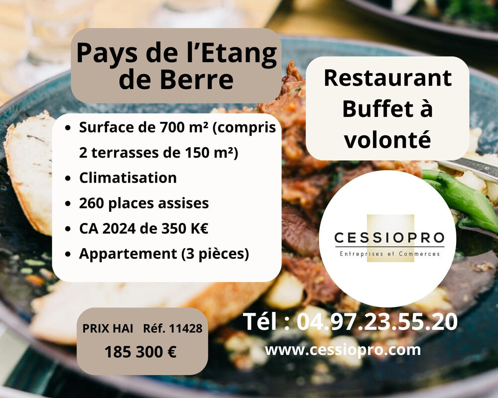   BAISSE DE PRIX - AFFAIRE A SAISIR  RESTAURANT BUFFET A VOLONTE   TRES GRANDE CAPACITE   700M2 AVEC DEUX TERRAS 