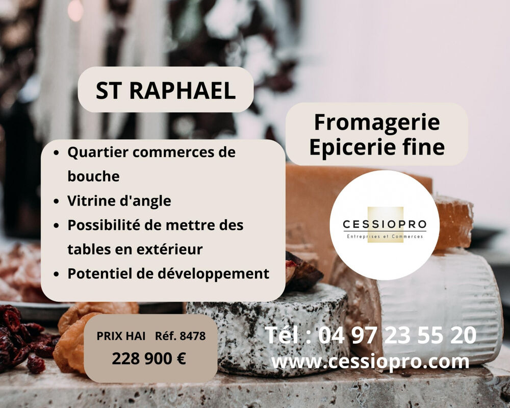   Fonds de commerce d'une fromagerie, picerie fine  cder sur bel emplacement  Saint Raphael - Rare 