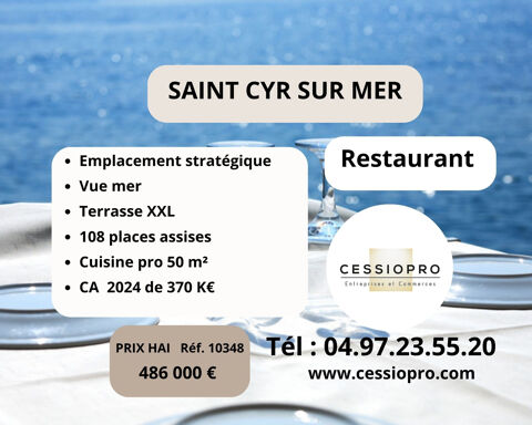 RESTAURANT AVEC VUE MER   TERRASSE XXL AVEC EMPLACEMENT STRATEGIQUE    CUISINE PRO 50M2 - CA 370 KE - SAINT-CY 486000 83270 Saint cyr sur mer