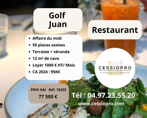 Golfe juan , restaurant du midi, id&eacute;al couple 1er affaire, terrasse 77500 06220 Vallauris
