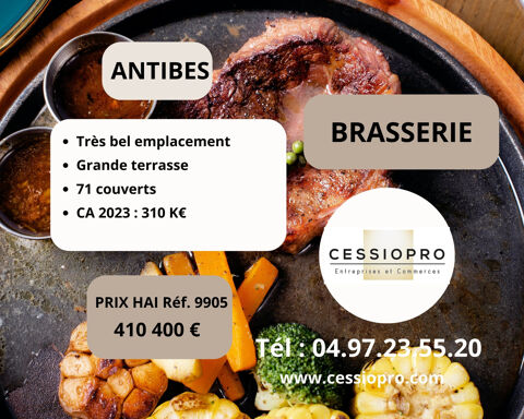 Vieil Antibes, zone pi&eacute;tonne, brasserie, tr&egrave;s bel emplacement, grande terrasse, id&eacute;al couple professionnel. 410400 06600 Antibes