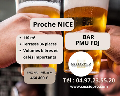 Bar pur et PMU en centre-ville entre ANTIBES et NICE 464400 06800 Cagnes sur mer