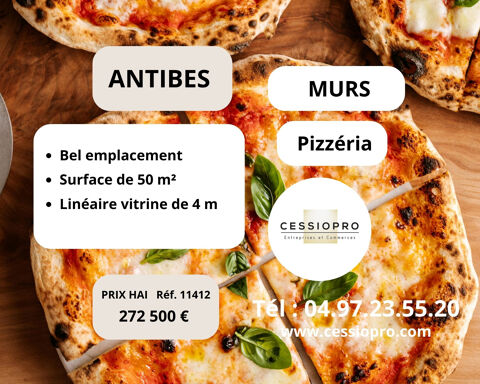 A vendre pizz&eacute;ria, murs et fonds, four &agrave; bois, sur place et &agrave; emporter, bel emplacement, Golfe-juan 272500 06220 Golfe juan