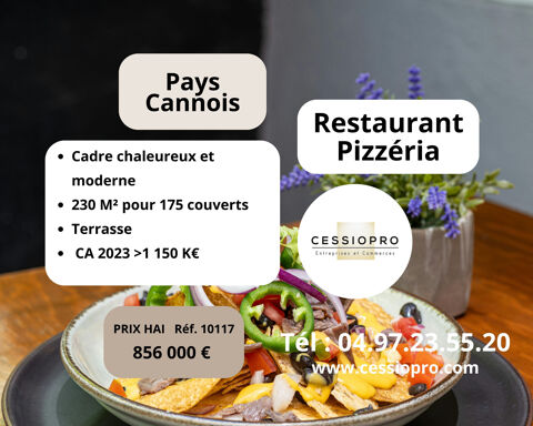RESTAURANT PIZZERIA   TERRASSE 100 COUVERTS   PAYS CANNOIS   EBE 200 K€ 856000 83440 Montauroux