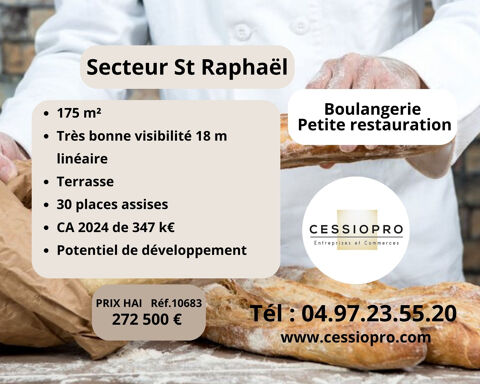 Boulangerie, petite restauration, belle visibilité sur route très passante,  Secteur Saint Raphaël 272500 83700 St raphael