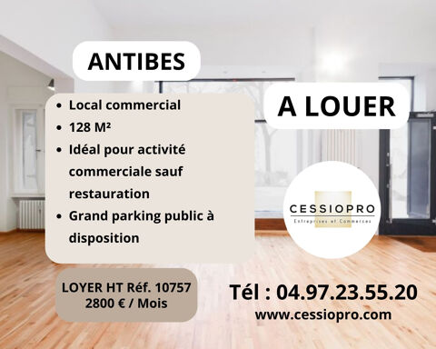 ANTIBES LOCATION PURE LOCAL COMMERCIAL 128 m2 2950 06600 Antibes