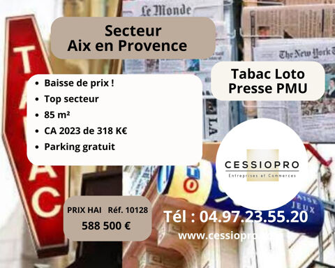 Affaire à saisir absolument  ! Baisse de Prix ! Très beau Tabac Loto Presse, Top Secteur Aix en Provence 588500 13090 Aix en provence