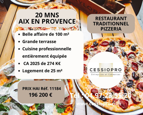 RESTAURANT TRADITIONNEL PIZZ&Eacute;RIA 20 mns D'AIX EN PROVENCE 196200 84120 Pertuis