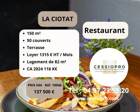 RESTAURANT ET APPARTEMENT   loyer 1315� - LA CIOTAT 137500 13600 La ciotat
