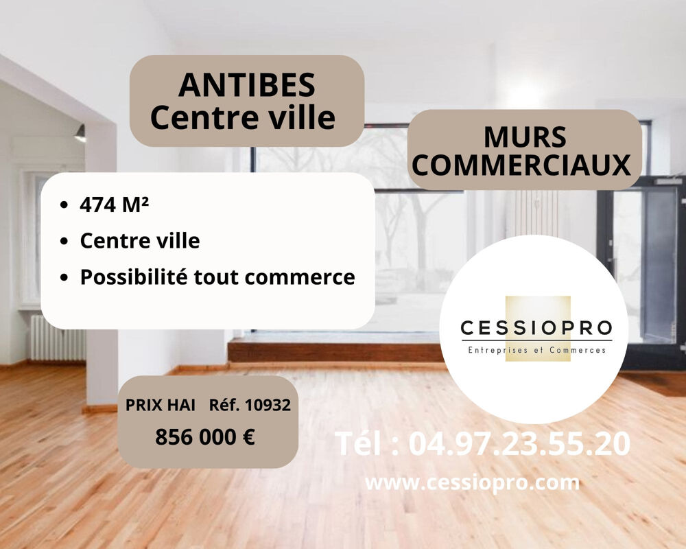   À vendre, Antibes, centre-ville, murs commerciaux 474 m2, possibilité tout commerce 