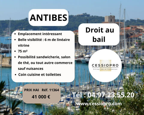 Antibes, D.A.B, emplacement, 6 m lin&eacute;aire vitrine. 41000 06600 Antibes