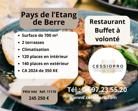 RESTAURANT BUFFET A VOLONTE   TRES GRANDE CAPACITE   700M2 AVEC DEUX TERRASSES 245250 13220 Chateauneuf les martigues