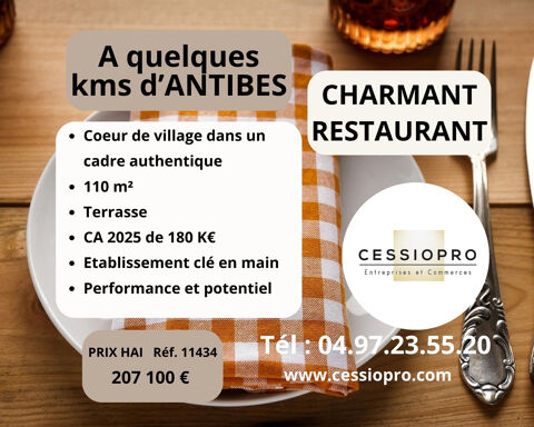 CHARMANT RESTAURANT, TERRASSE ENSOLEILL&Eacute;E, ETAT NEUF, IDEAL COUPLE - CŒUR DE VILLAGE typique &agrave; quelques kilom&egrave; 207100 06600 Antibes