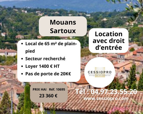 MOUANS-SARTOUX : LOCATION AVEC DROIT D'ENTREE   LOCAL DE 65M2 DE PLAIN-PIED   BAIL NEUF A LA SIGNATURE 23360 06370 Mouans sartoux