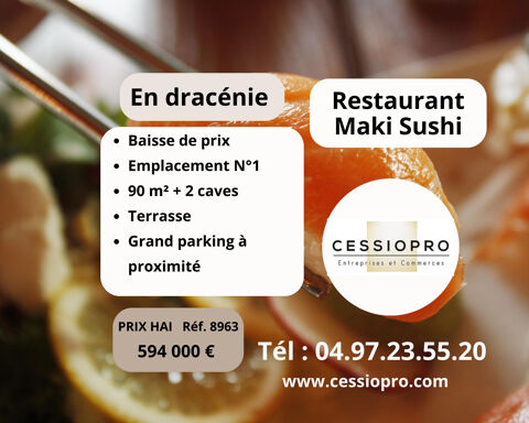 Baisse de prix - Emplacement No1 Très belle affaire Restaurant Maki Sushi sous Franchise associative en Dracén 594000 83300 Draguignan