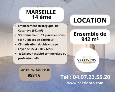 LOCATION D'UN ENSEMBLE DE 942 m2 + PARKINGS, 115 K DE LOYER, MARSEILLE 14ième 9584 13014 Marseille