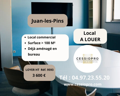 A louer, local commercial de plus de 100M2, emplacement attrayant, id&eacute;al bureau, Juan les Pins 4100 06160 Juan les pins