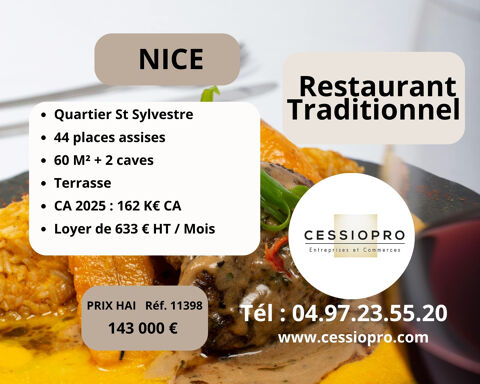 Charmant restaurant traditionnel   Quartier Saint-Sylvestre, Nice 143000 06100 Nice