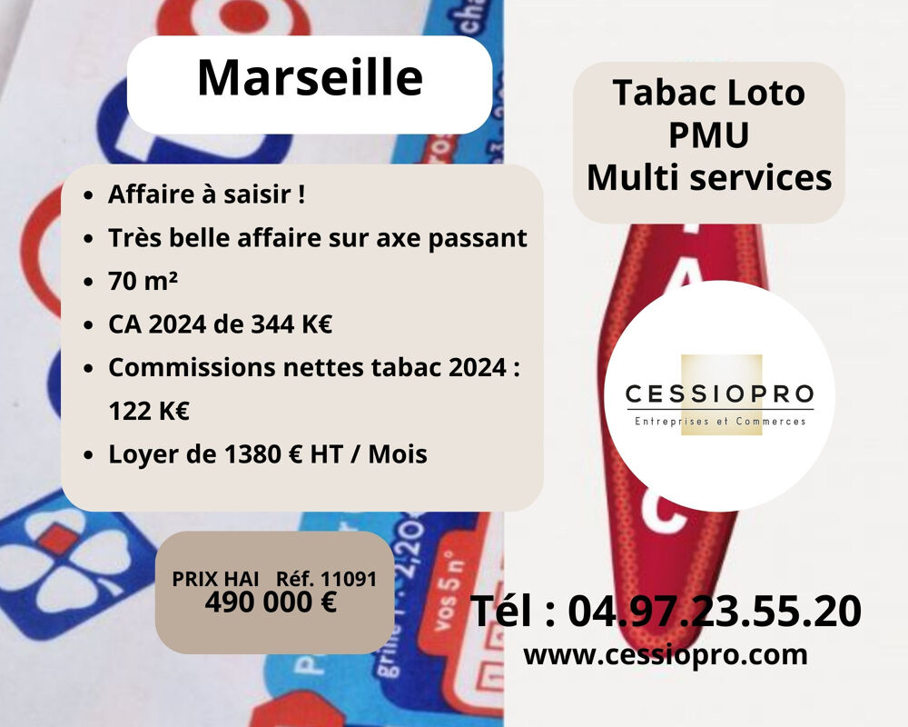   Affaire à saisir !!! Très beau Tabac Loto PMU Multi Services sur Marseille 